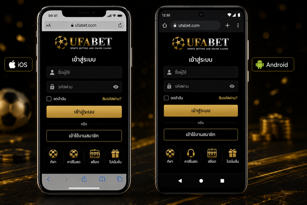 ufabet เข้าสู่ระบบ on mobile compared between iOS and Android
The login screens shown above share the same three elements on every devi
